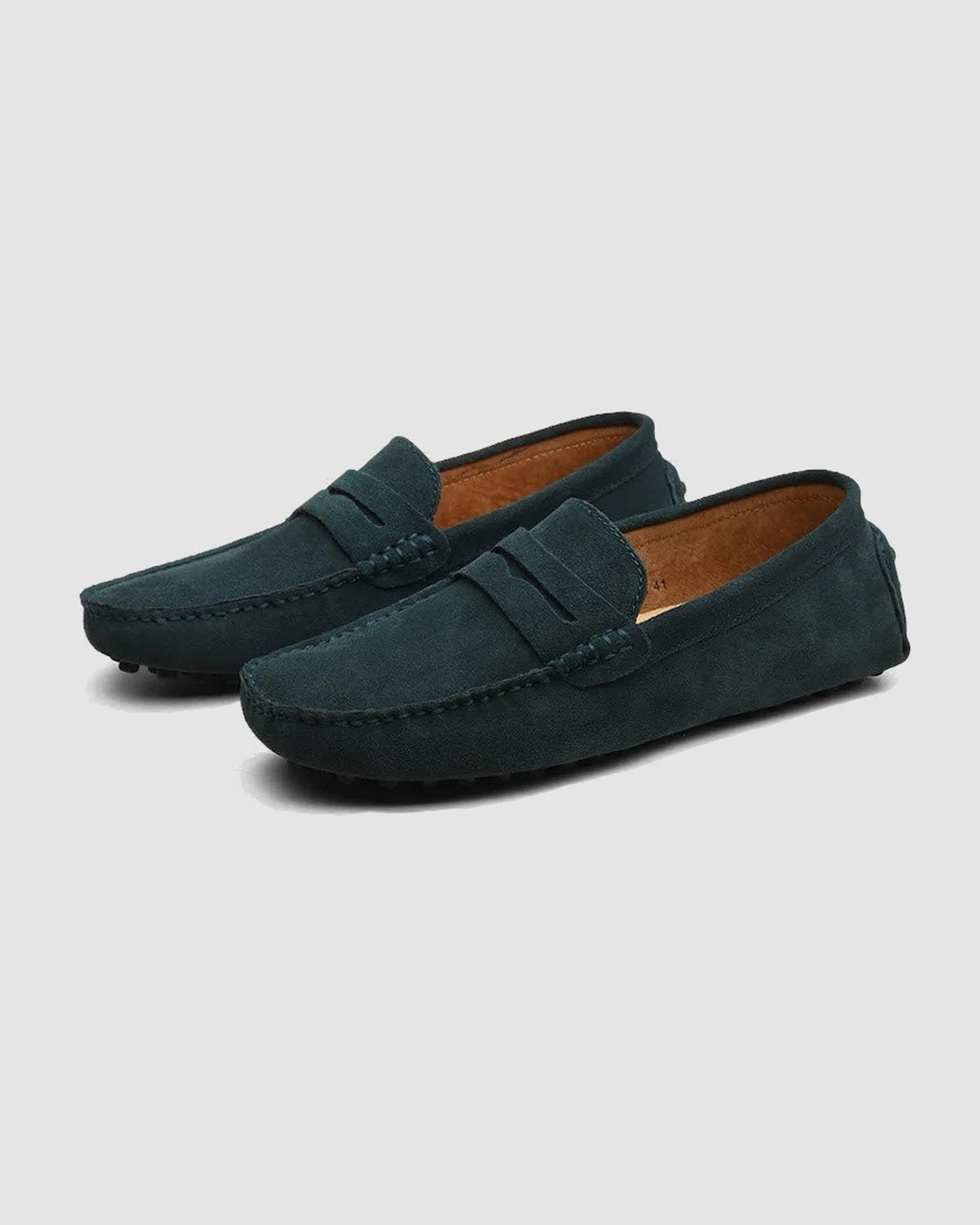 Herren Mokassins aus Wildleder, Penny-Loafer in Blau