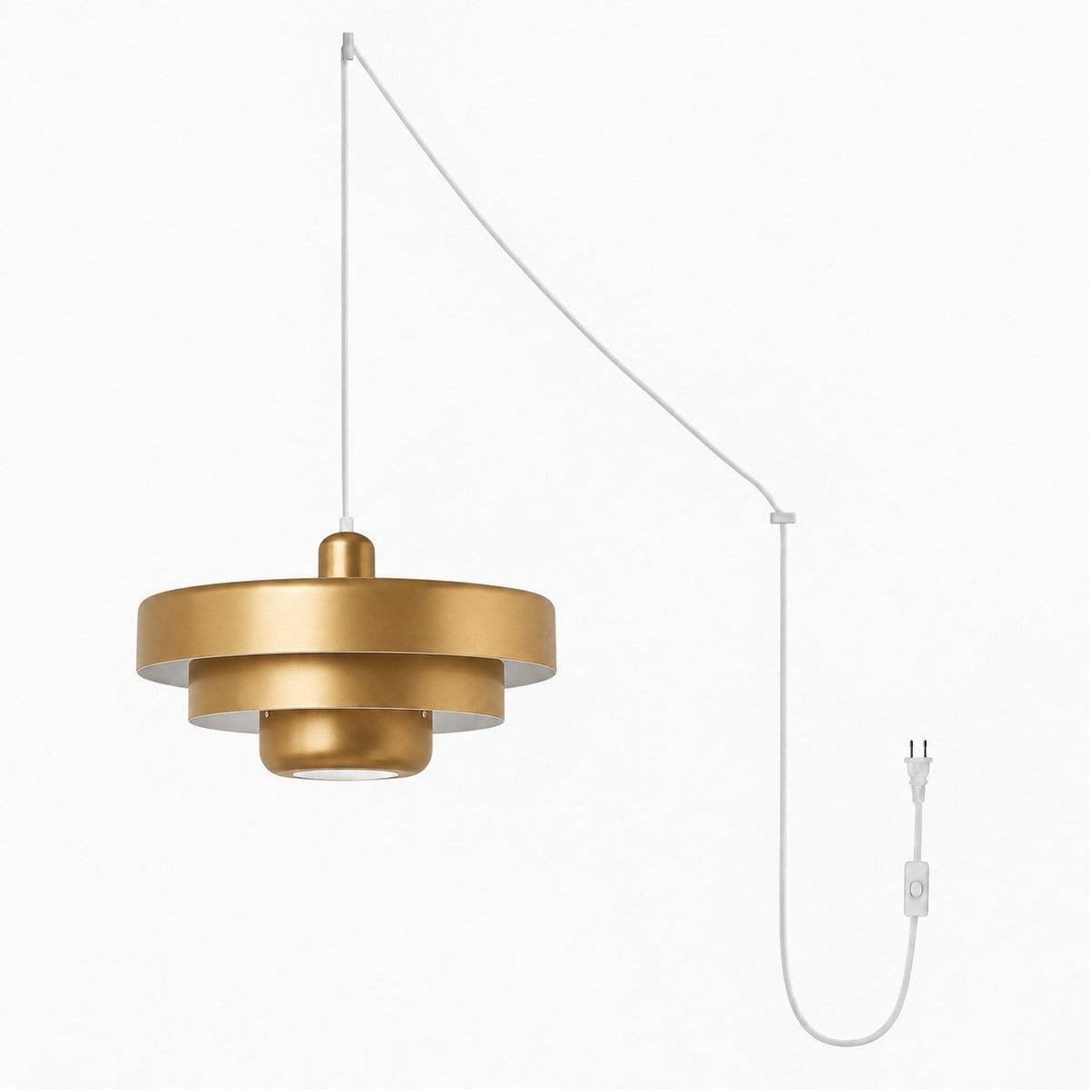 Steckdosen-Pendelleuchte im Retro-Bauhaus-Stil, mehrfarbig – Messing – Ansicht 31