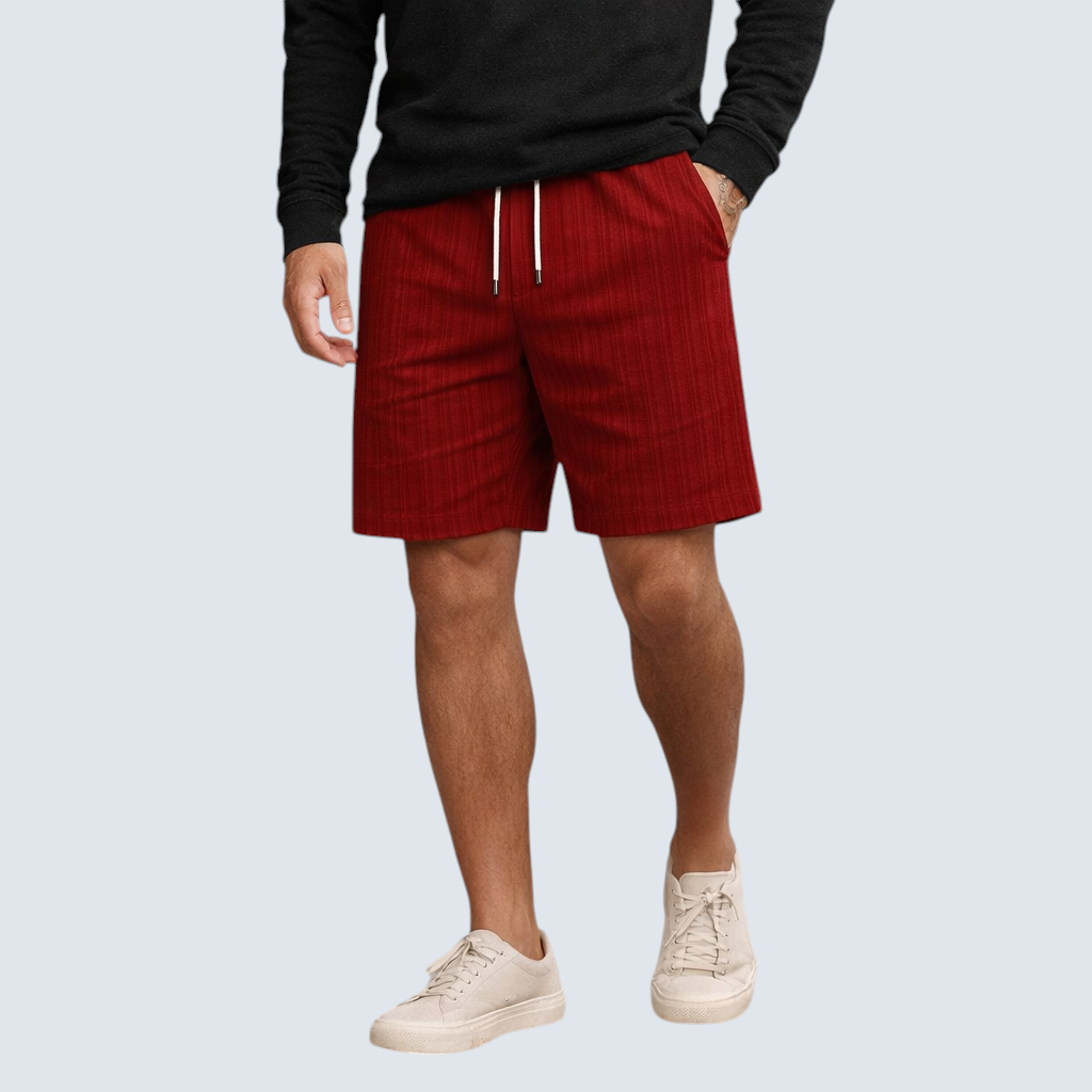 Herren Shorts Leinen Knielang