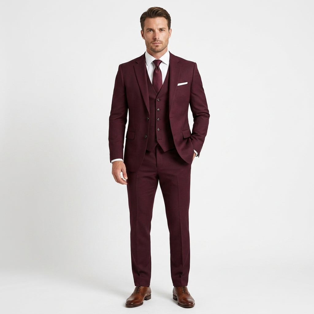 Herren Anzug Dreiteilig Slim Fit