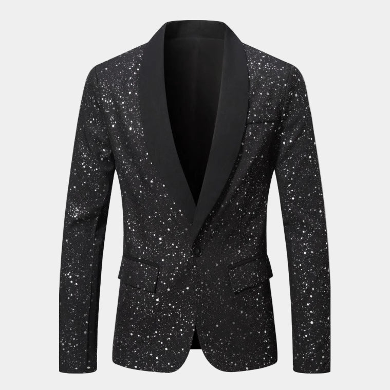 Herren Glitzer-Sakko mit Satin-Schalkragen