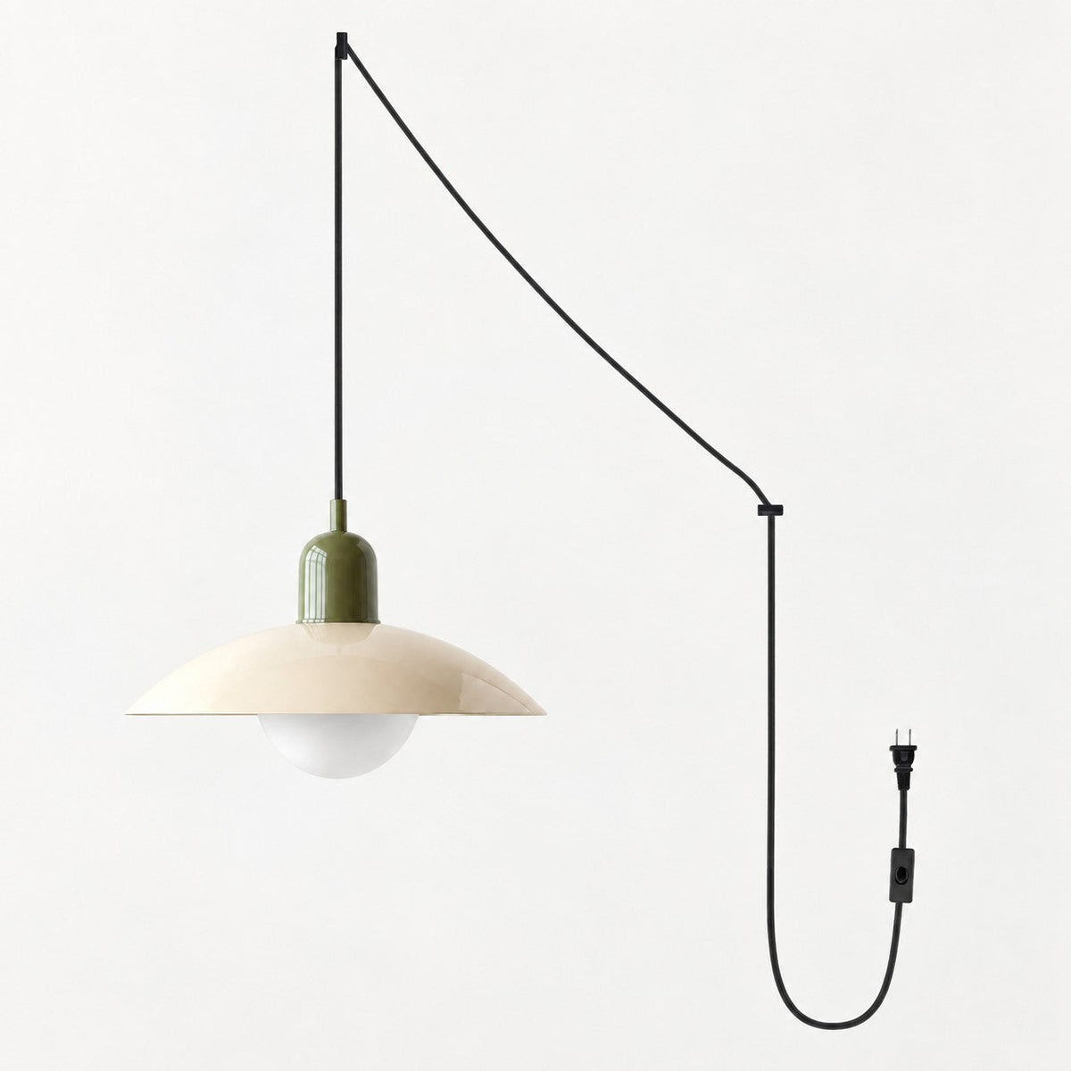 Steckdosen-Pendelleuchte im Mid-Century-Bauhaus-Stil – Grün – Ansicht 29