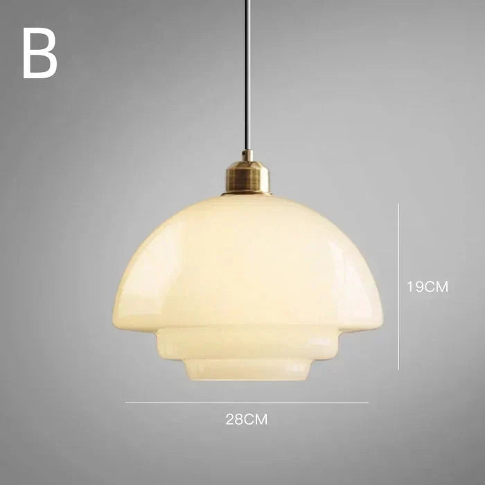 Calistre - Mid-Century Milchglas Pendelleuchte