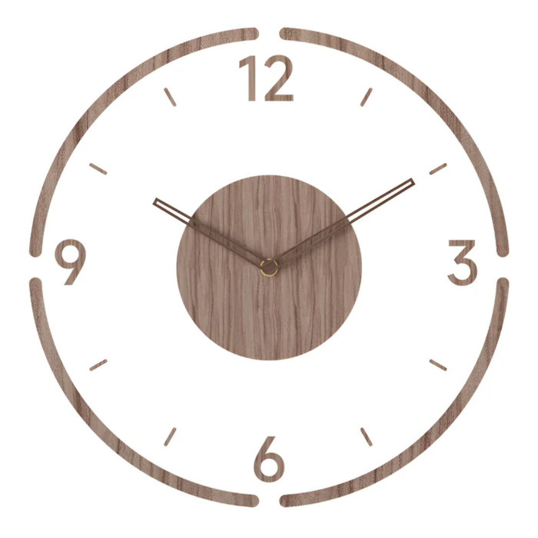 Lautlose Design-Wanduhr – Acryl & Holz