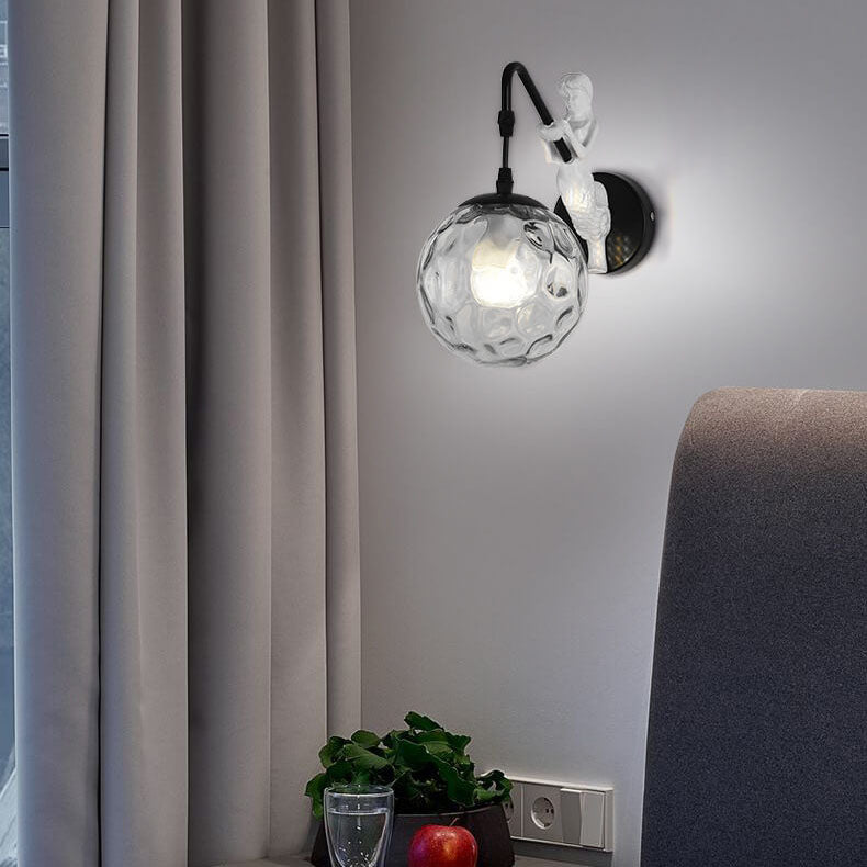 Rustikale Kugel-Wandlampe – Vintage-Design-Wandleuchte