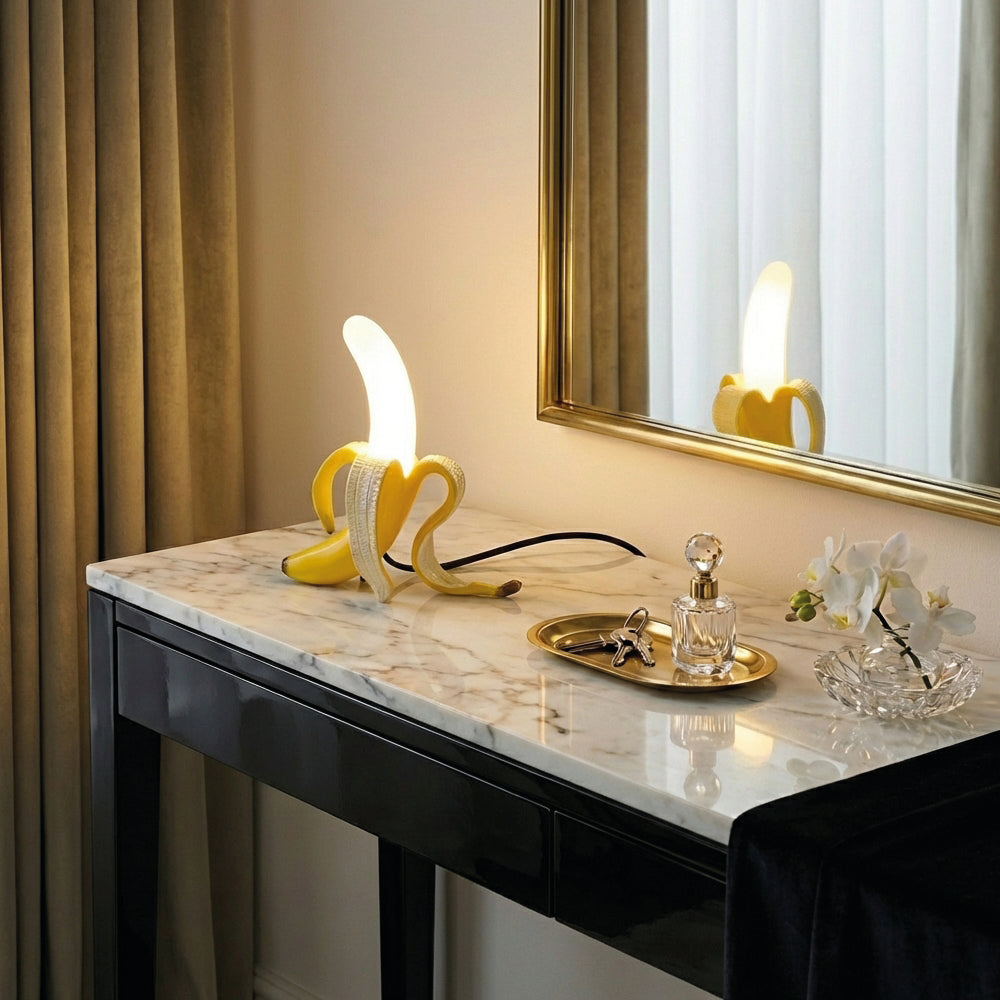 Art-Deco Bananen-Tischlampe – Dekoratives Akzentlicht