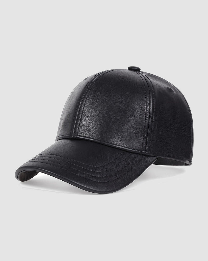 Baseballpet voor heren van imitatieleer, elegant