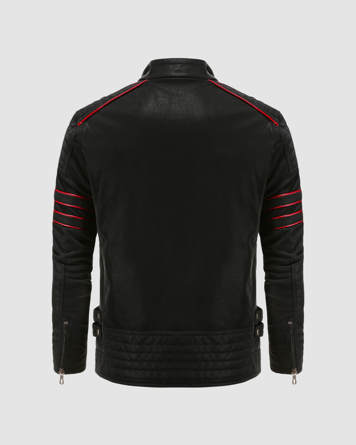 Herren Bikerjacke aus Kunstleder mit Kontraststreifen, Bild 8