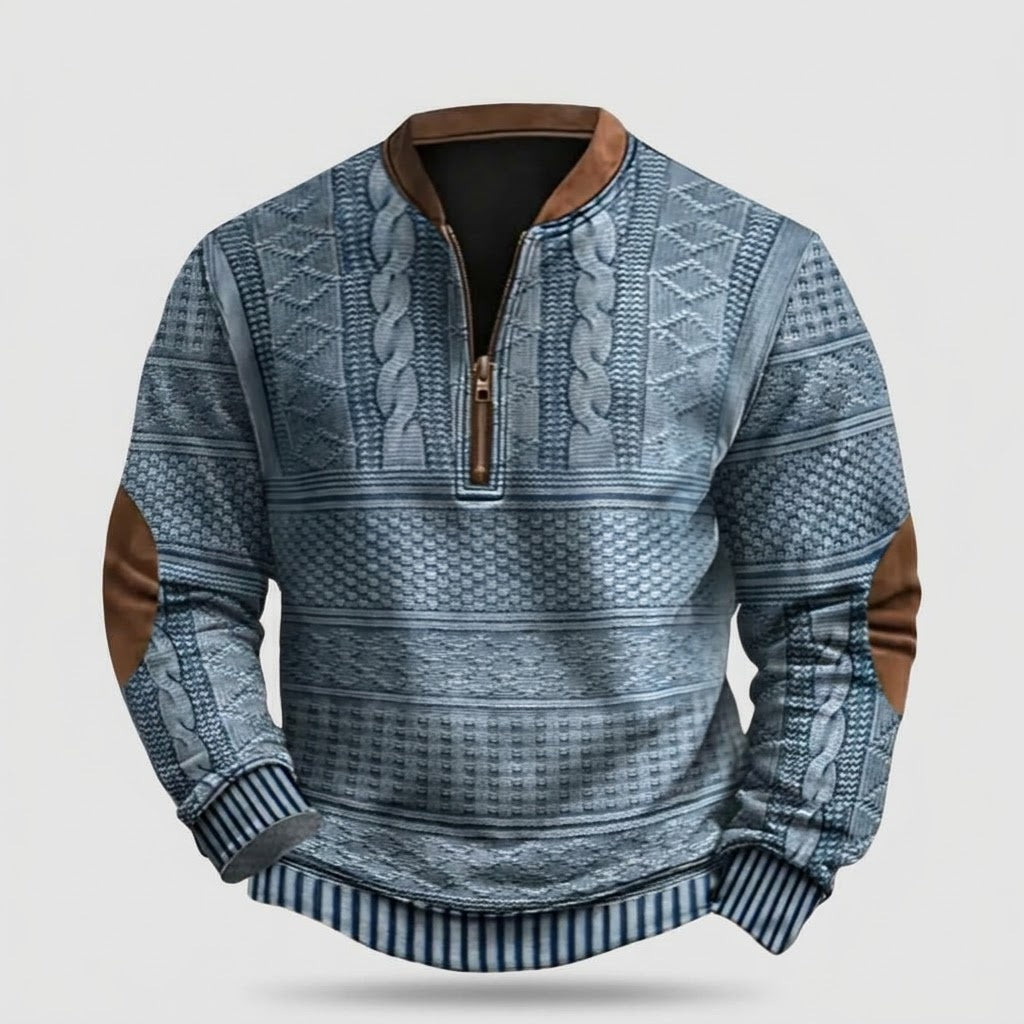 Herren Vintage Strickpullover mit Reissverschluss, Dirk