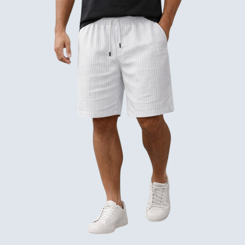 Herren Shorts Leinen Knielang