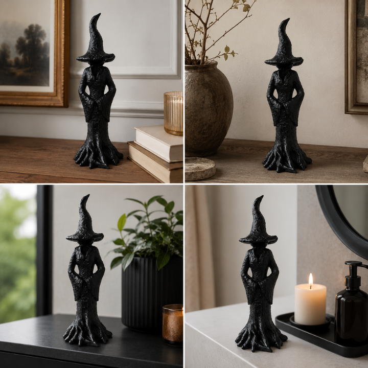 Hexen-Gartenstatue - Handgefertigte Harz-Wächterfigur