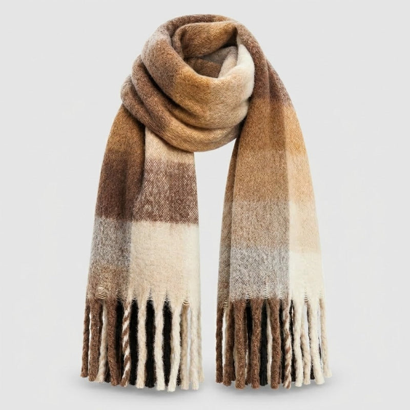 Damen Übergroßer Winterschal mit Farbverlauf und Fransen