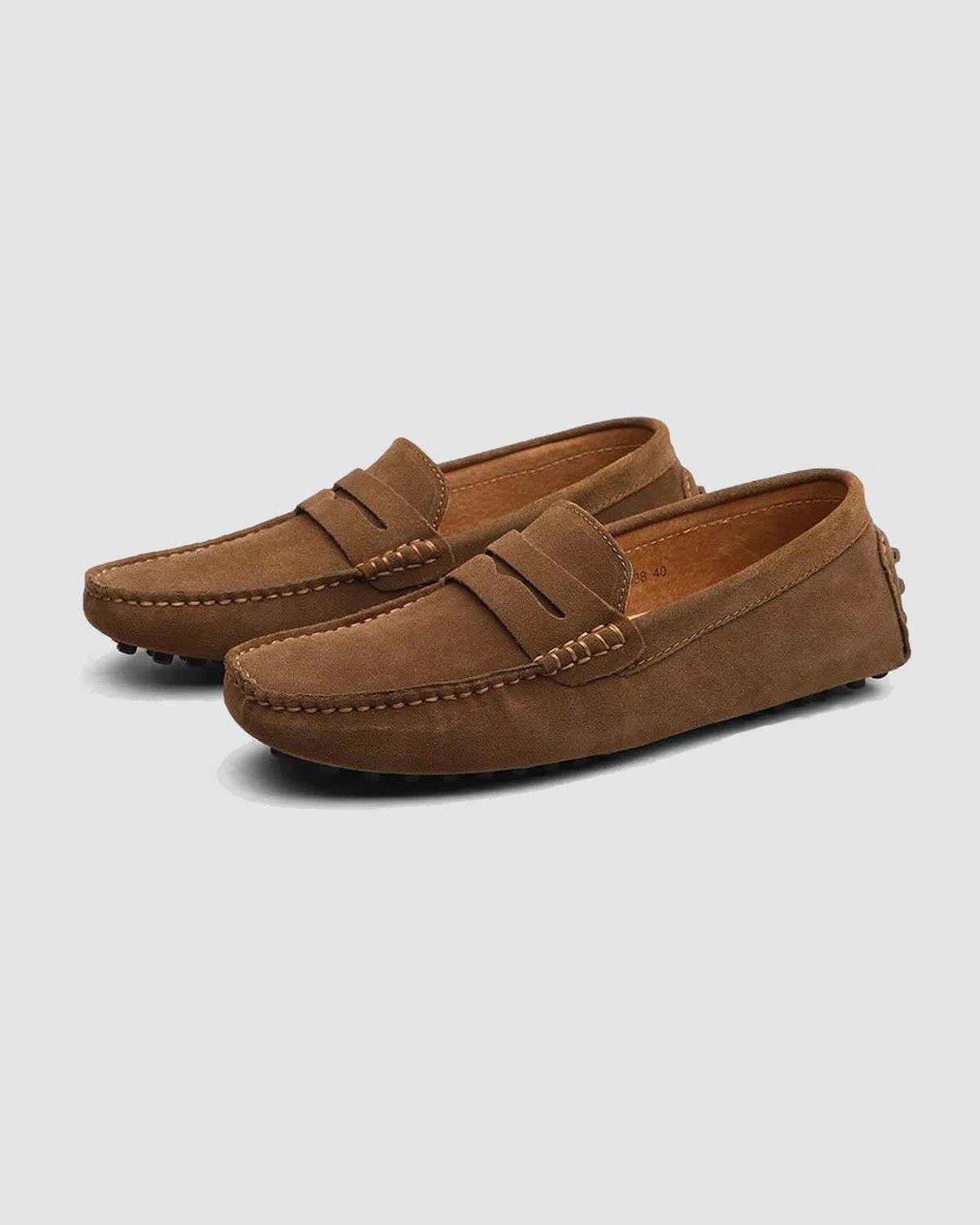 Herren Mokassins aus Wildleder, Penny-Loafer in Braun