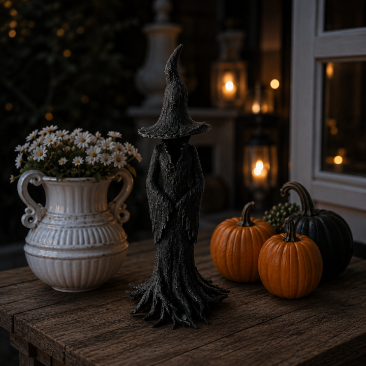 Hexen-Gartenstatue - Handgefertigte Harz-Wächterfigur