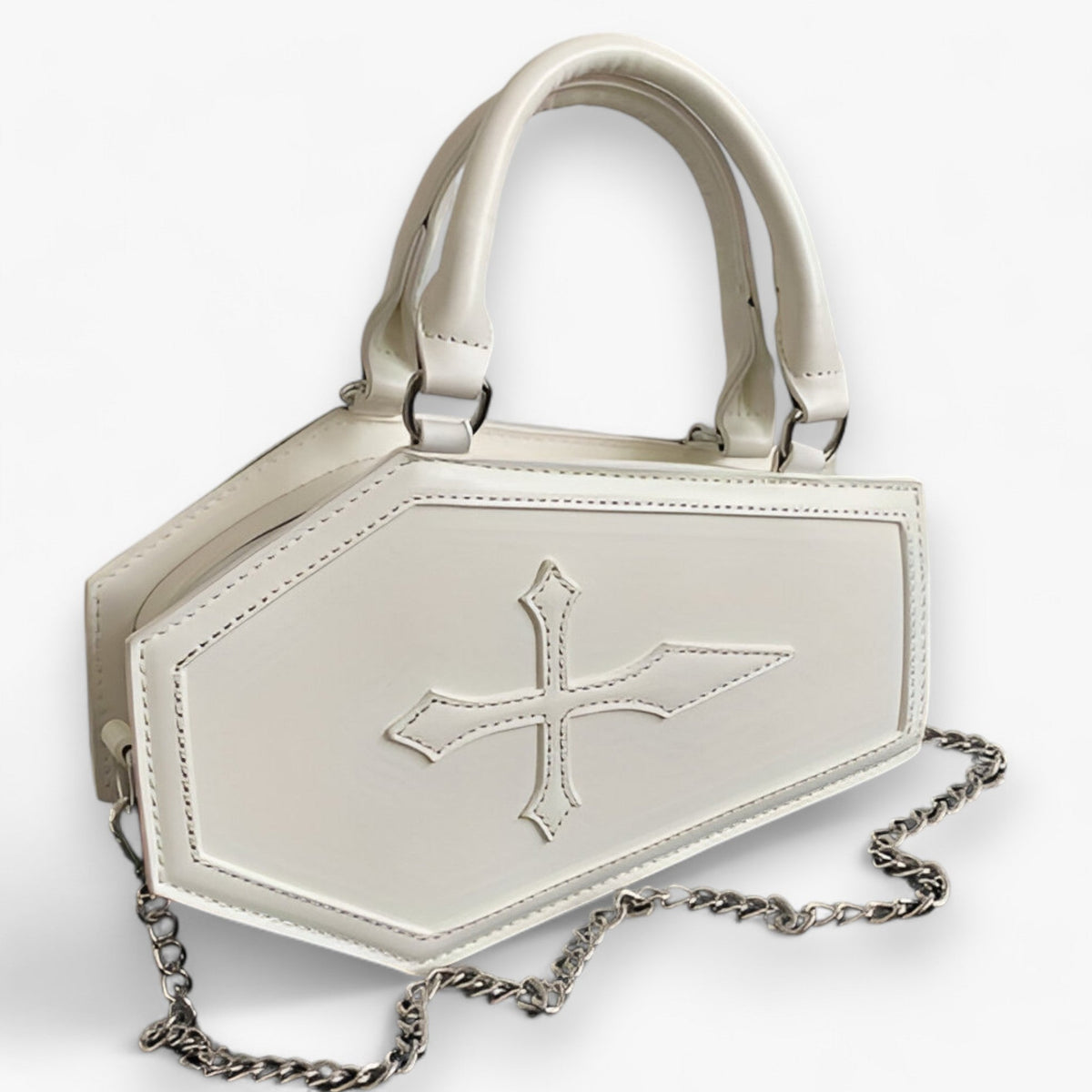 Gothic Sargförmige Handtasche mit Kette für Halloween