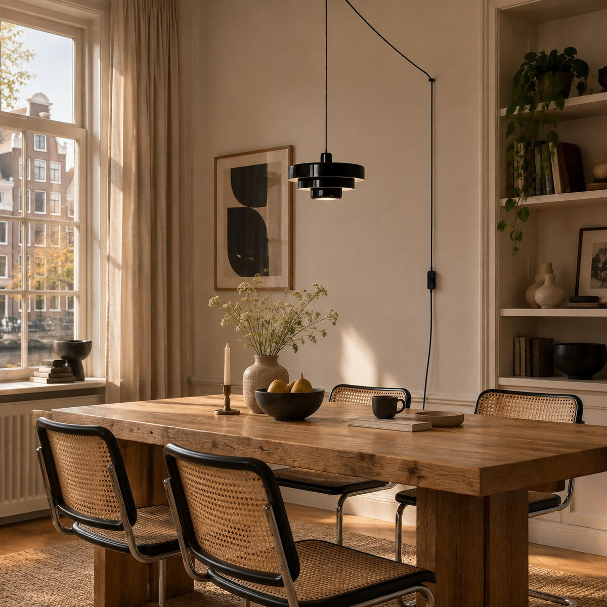 Steckdosen-Pendelleuchte im Retro-Bauhaus-Stil, mehrfarbig – Ansicht 36