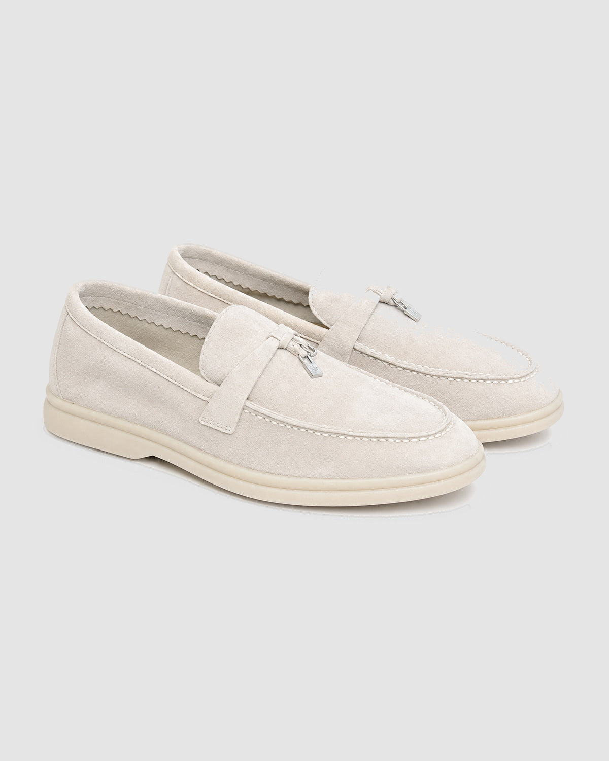 Herren Mokassins ohne Schnürung, Slip-On in Creme