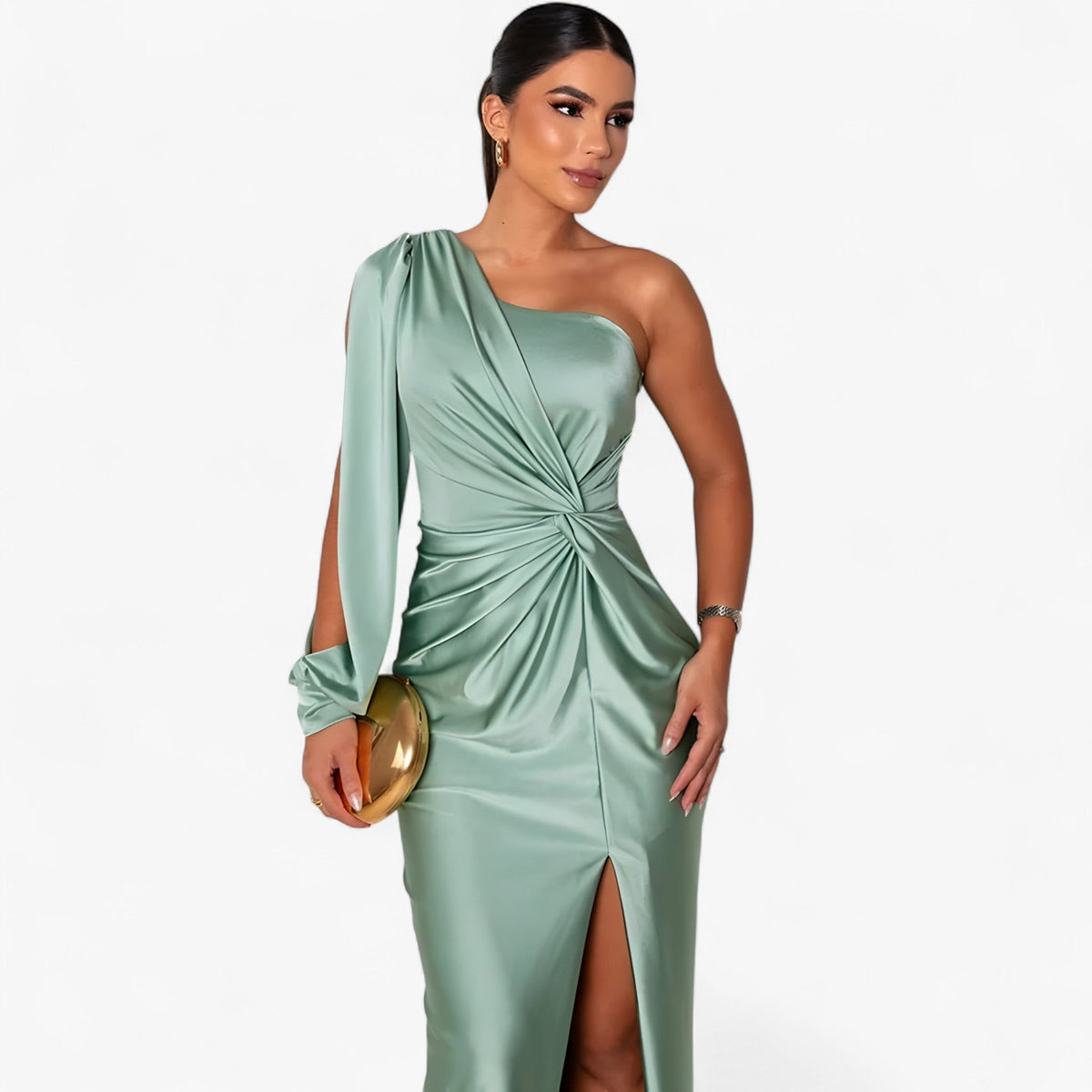 Damen Midikleid Satin