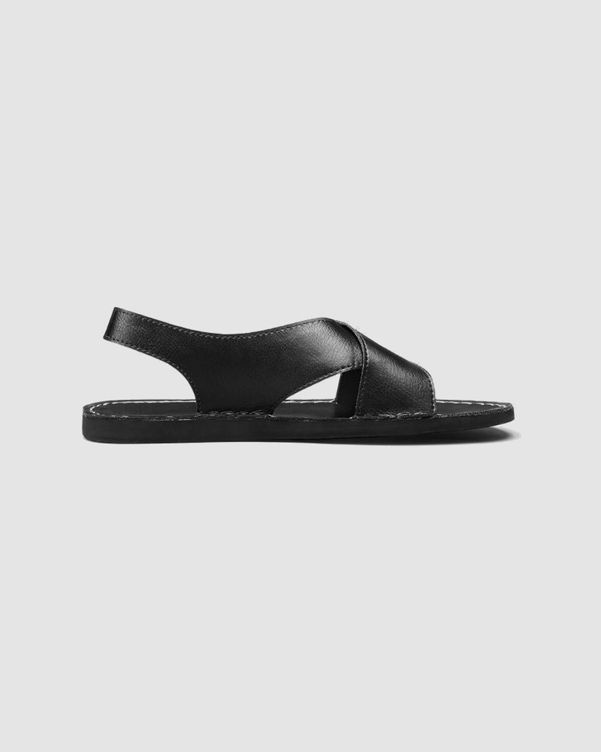 Herren Ledersandalen mit Kreuzriemen für den Sommer – Schwarz, Bild 4