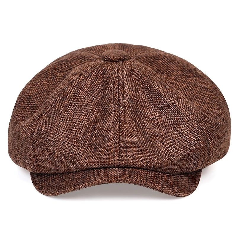 Hat : Cap Heren Zwart - Herencap van Retro Linnen voor Luchtige Lente - En Zomeroutfits in