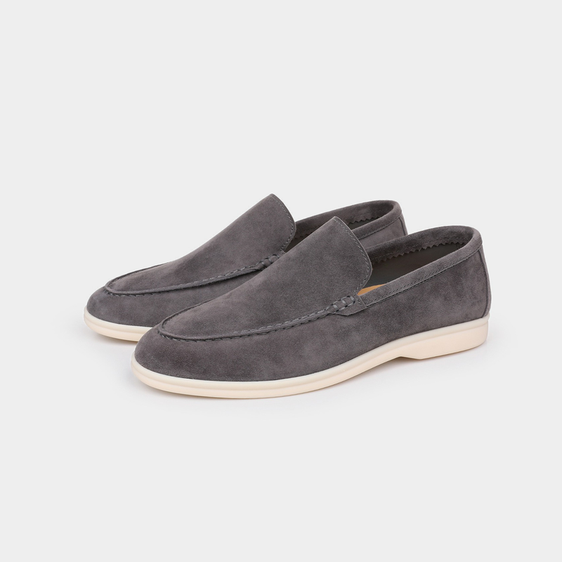 Herren Loafer Wildleder Slipper Nebelgrau – Klassisch & Vielseitig