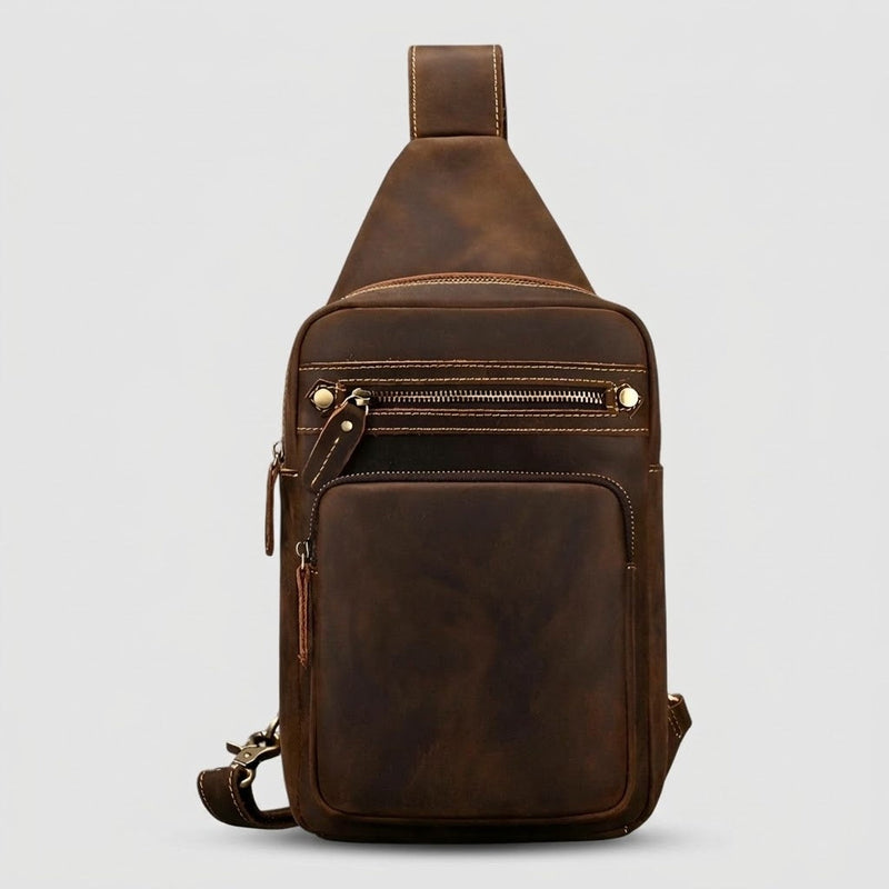 Heren tablettas van rundleer in satchel-stijl