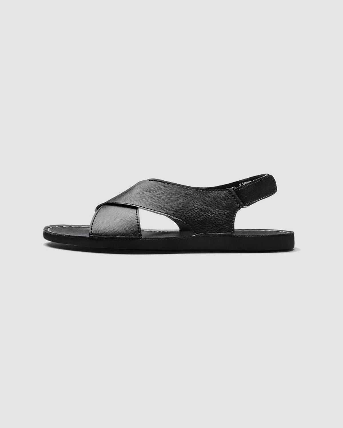 Herren Ledersandalen mit Kreuzriemen für den Sommer – Schwarz, Bild 2