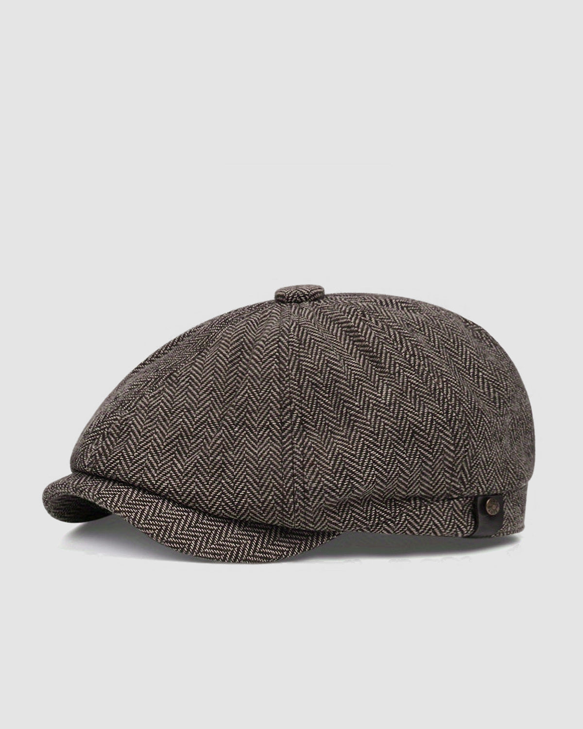 Herren Schiebermütze mit Fischgrätmuster im Achtteiler-Design – Khaki – Ansicht 16