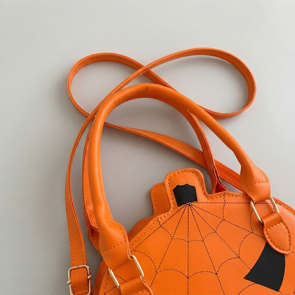 Kürbis-Kunstleder-Handtasche - Halloween-Accessoire