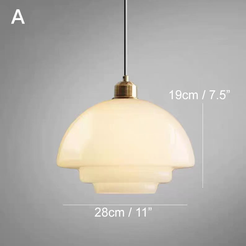 Calistre - Mid-Century Milchglas Pendelleuchte