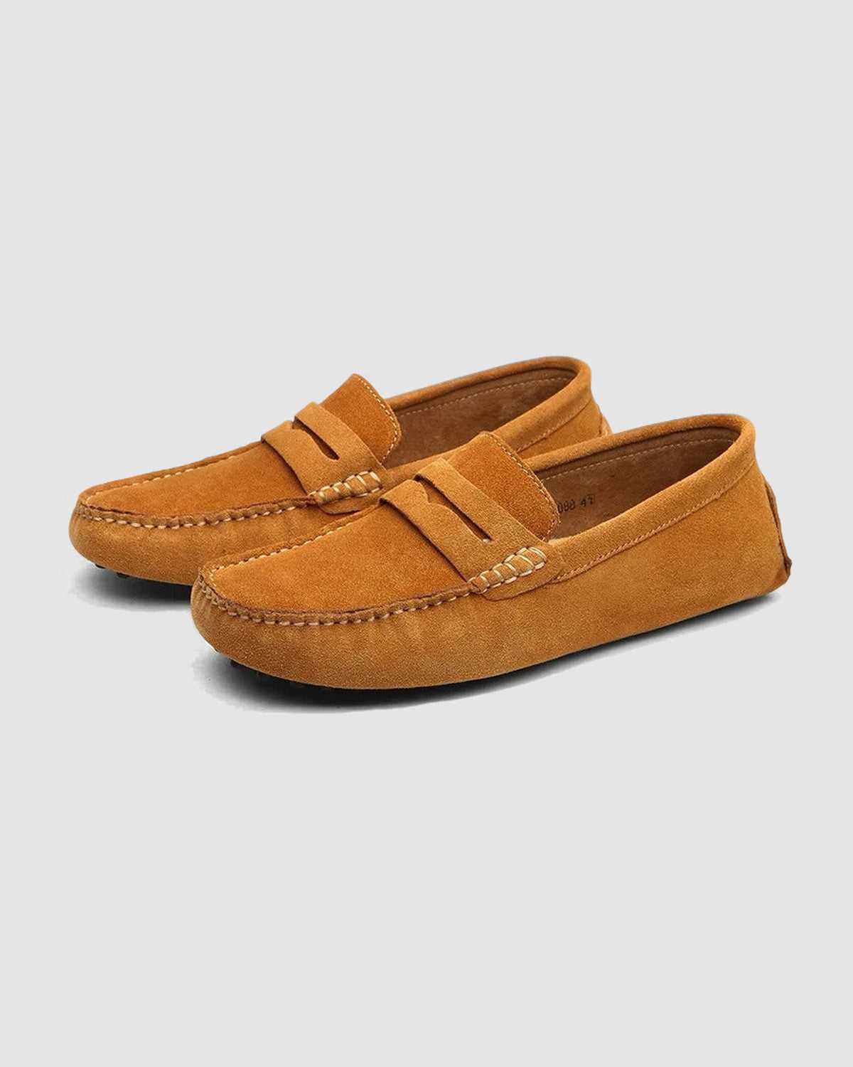 Herren Mokassins aus Wildleder, Penny-Loafer in Hellbraun