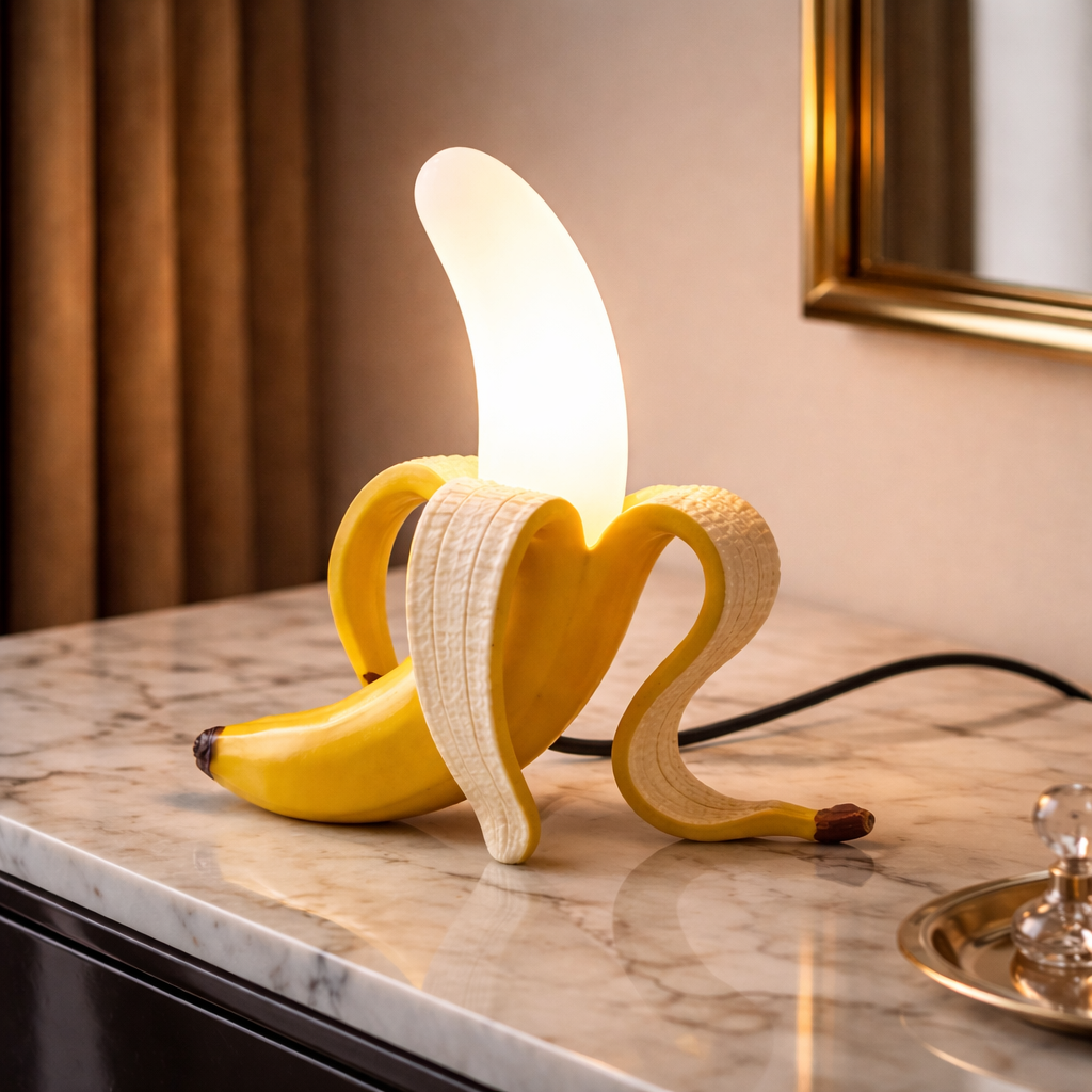 Art-Deco Bananen-Tischlampe – Dekoratives Akzentlicht