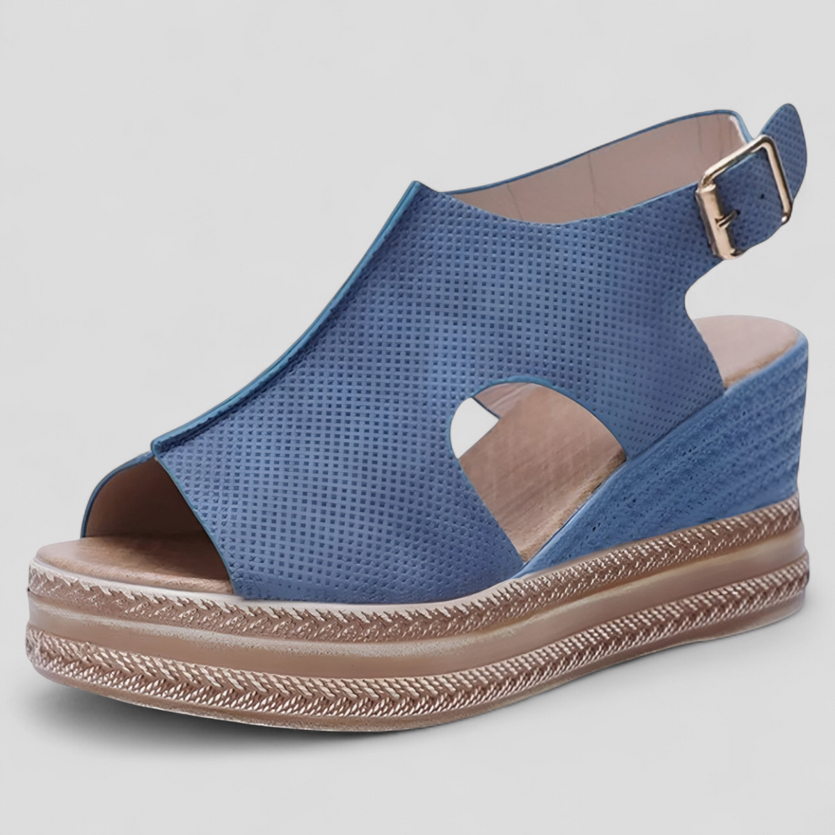 Damen Sandalen Plateau Kunstleder