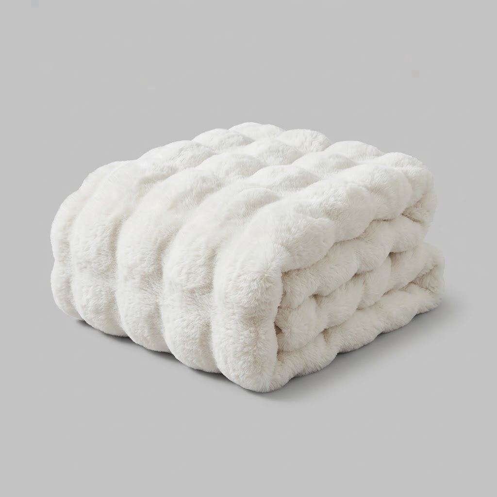 Bubble-Fleece Kuscheldecke – Plüschig Weiche Couch-Decke