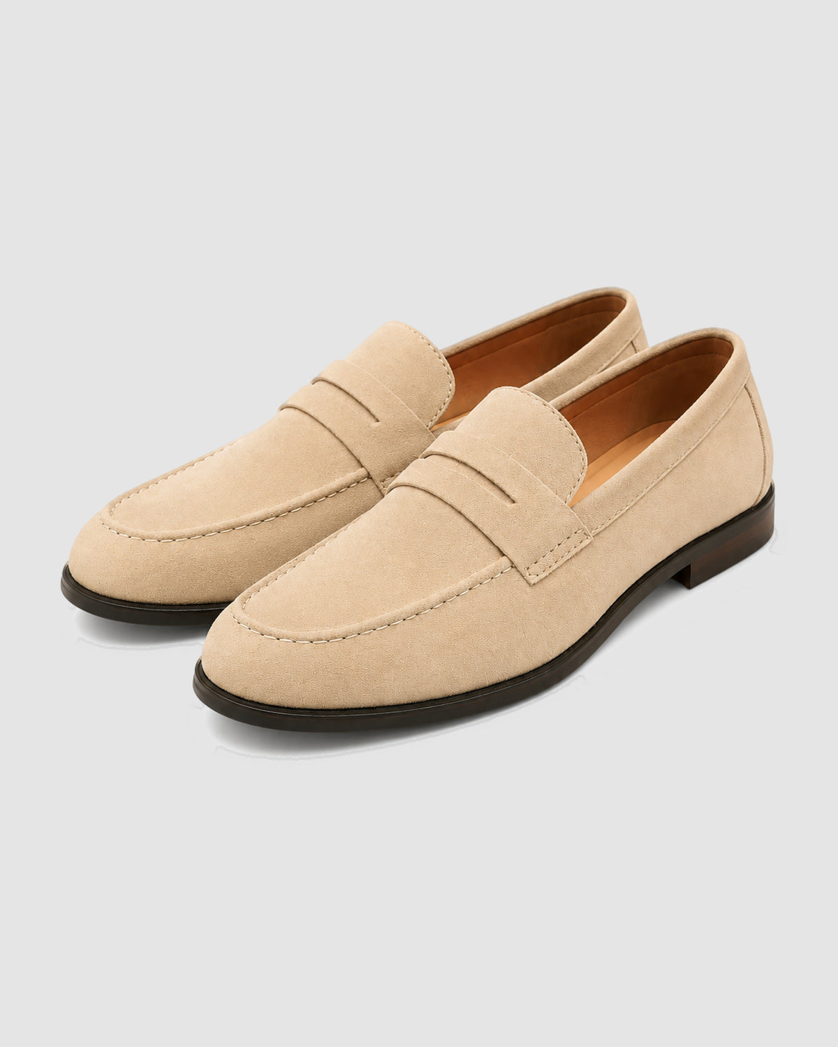 Herren Penny Loafer in Velours-Optik – Beige, Bild 2