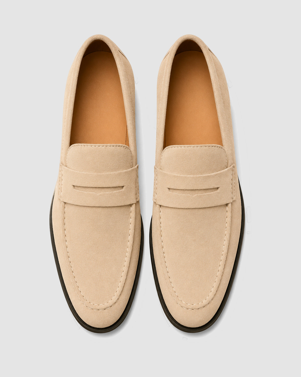 Herren Penny Loafer in Velours-Optik – Beige