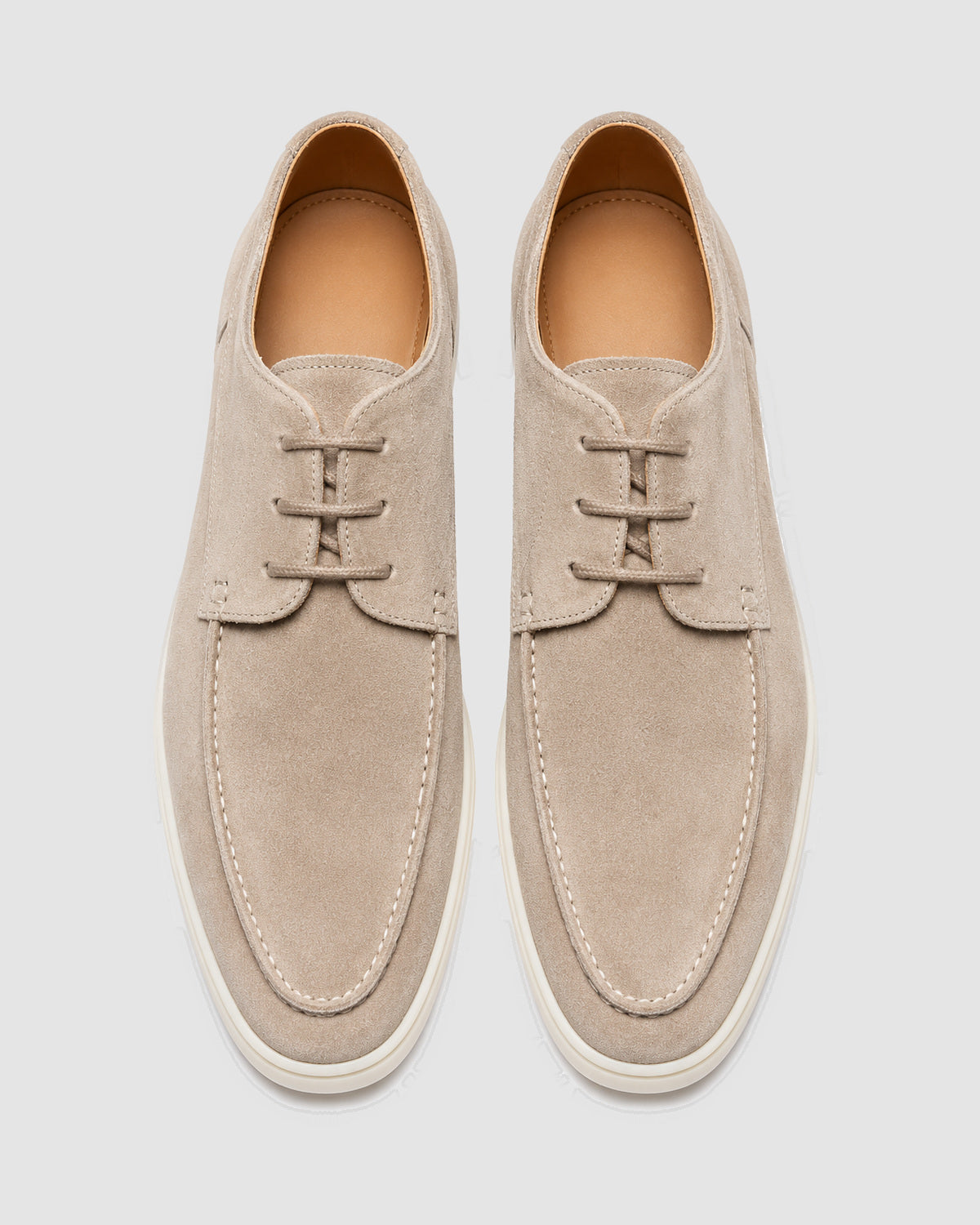 Herren Derby Schnürschuhe in Lederoptik – Beige