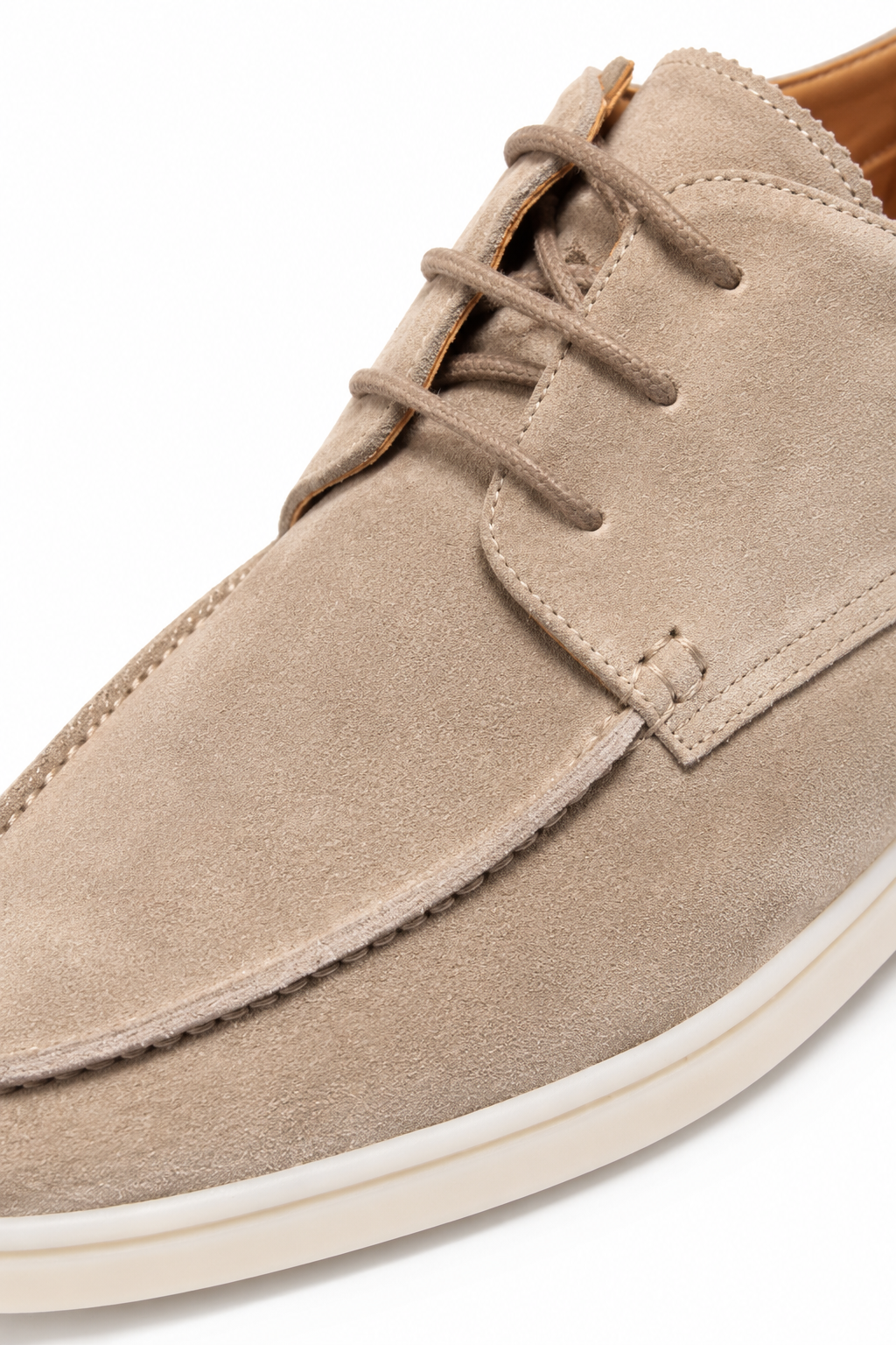 Herren Derby Schnürschuhe Beige – U-Naht Design