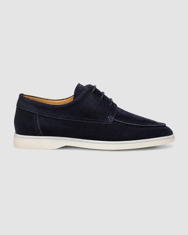 Herenschoenen van suède met Derby-vetersluiting – Donkerblauw