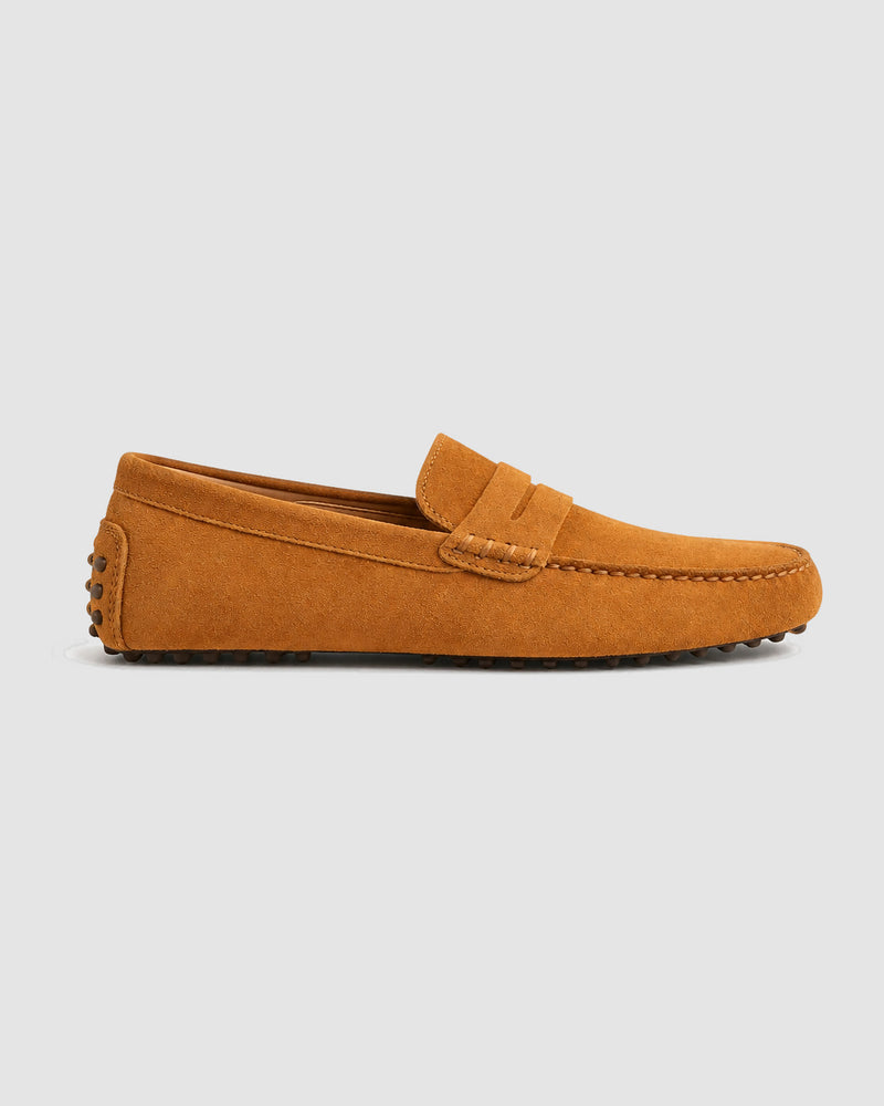 Herenschoenen van suède in drivingstijl – Donkerbruin