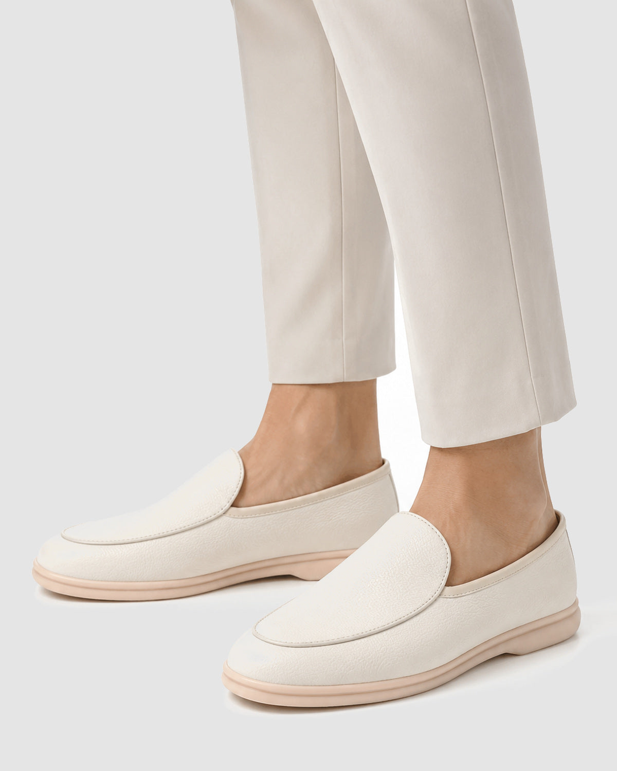 Herren Loafer in Lederoptik mit Narbung – Weiß, Bild 6