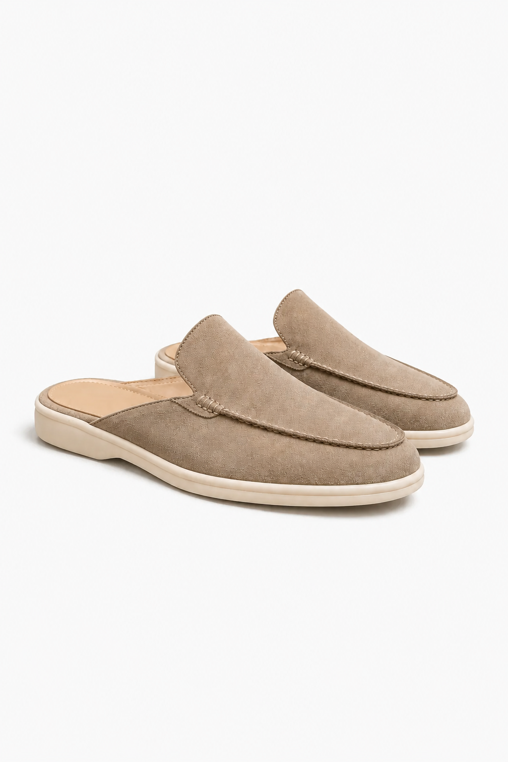 Mule Loafer til Mænd i Sand - Komfortabel Slip-On Sko med Åben Hæl - - Sandaler