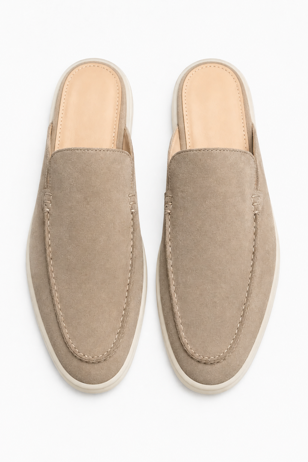Mule Loafer til Mænd i Sand - Komfortabel Slip-On Sko med Åben Hæl - - Sandaler
