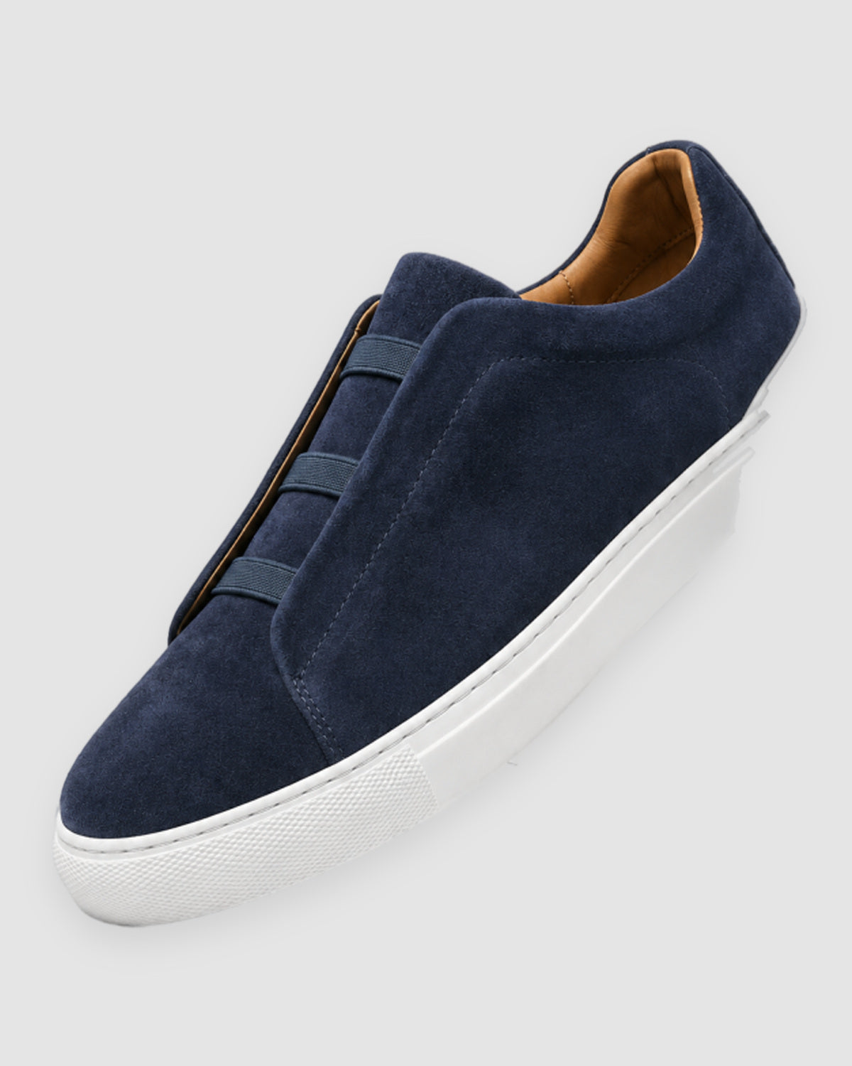 Herren Slip-On Sneaker mit Kontrastsohle – Weiß & Marineblau, Bild 4
