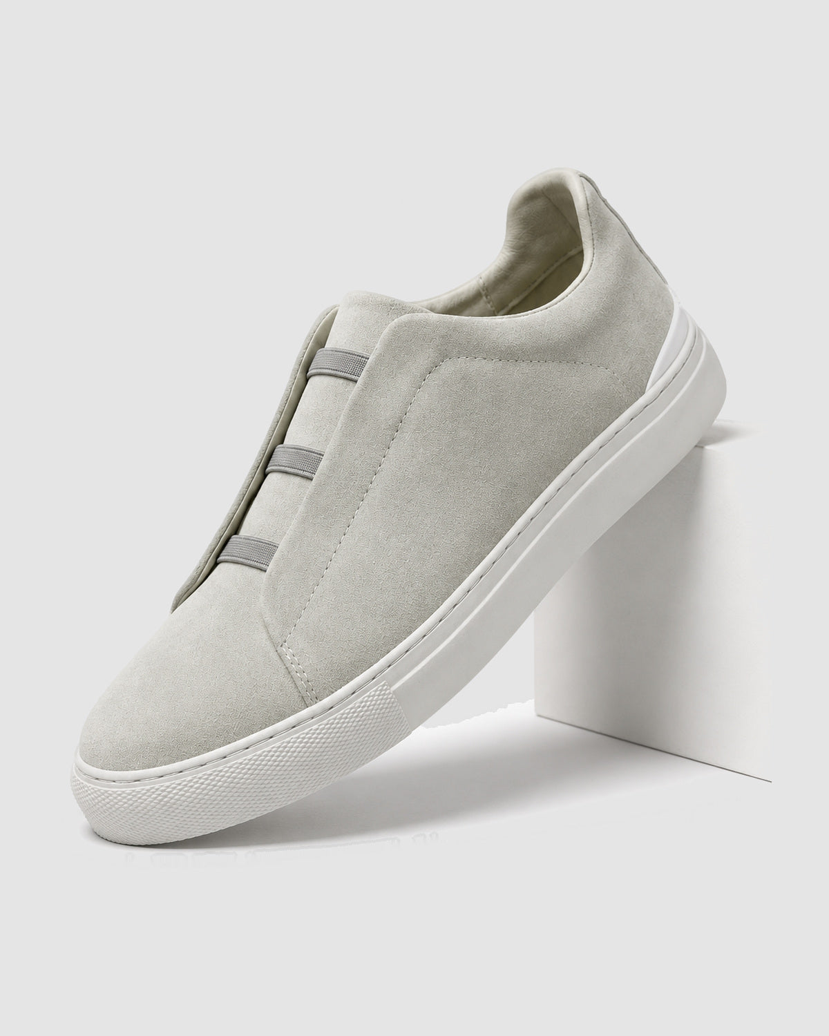 Herren Slip-On Sneaker mit Kontrastsohle – Grau, Bild 5