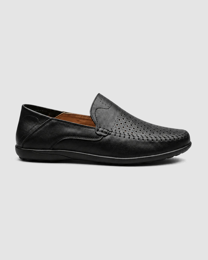 Loafers van echt leer voor heren, instapmodel – Zwart
