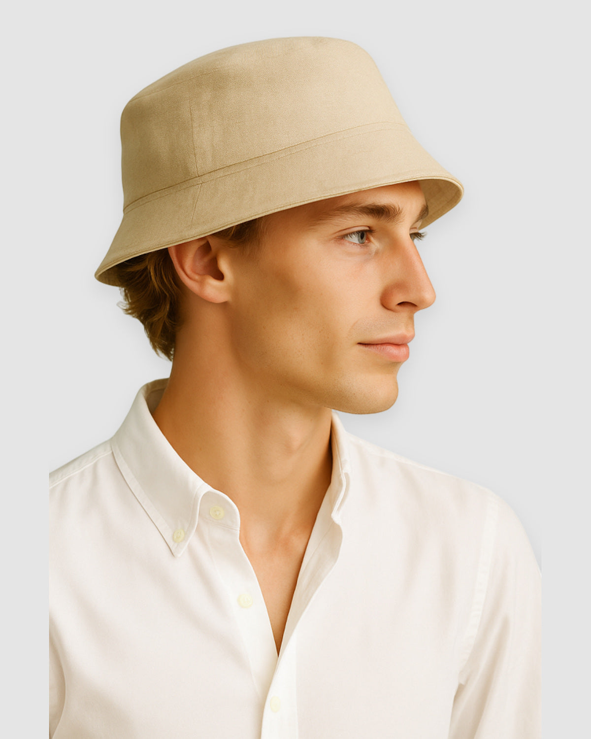 Herren Fischerhut aus Leinen für den Sommer – Sand, Bild 2