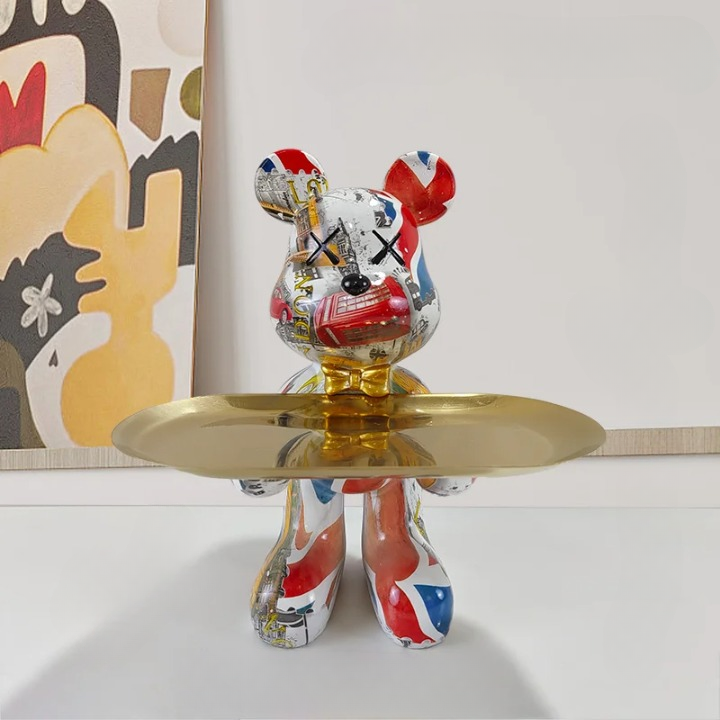 Dekorative Bären-Aufbewahrungsschale Figur