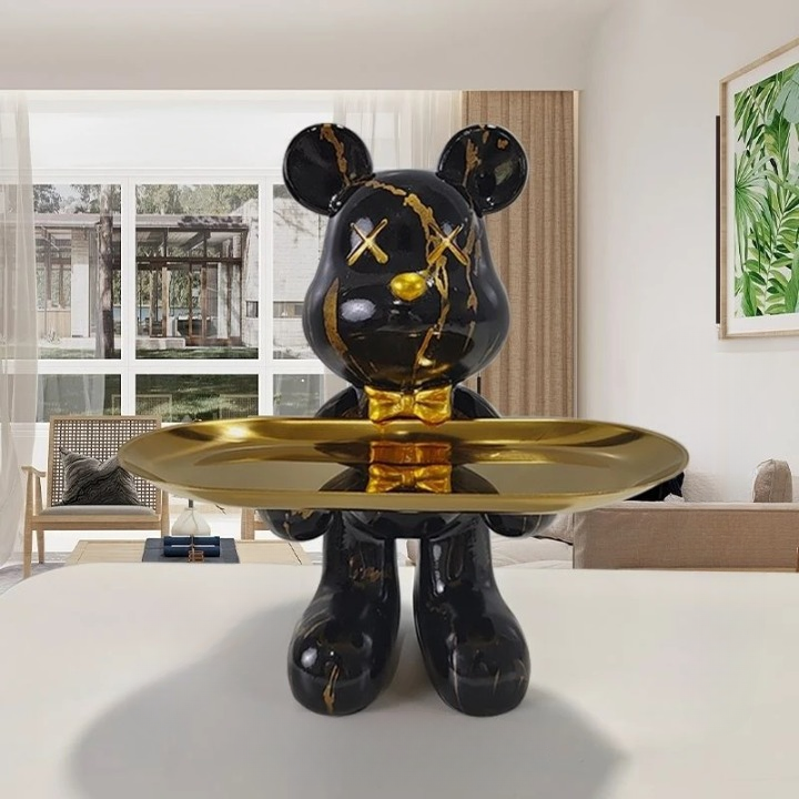 Dekorative Bären-Aufbewahrungsschale Figur