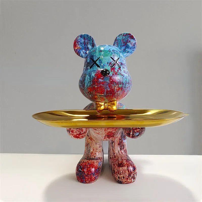 Dekorative Bären-Aufbewahrungsschale Figur